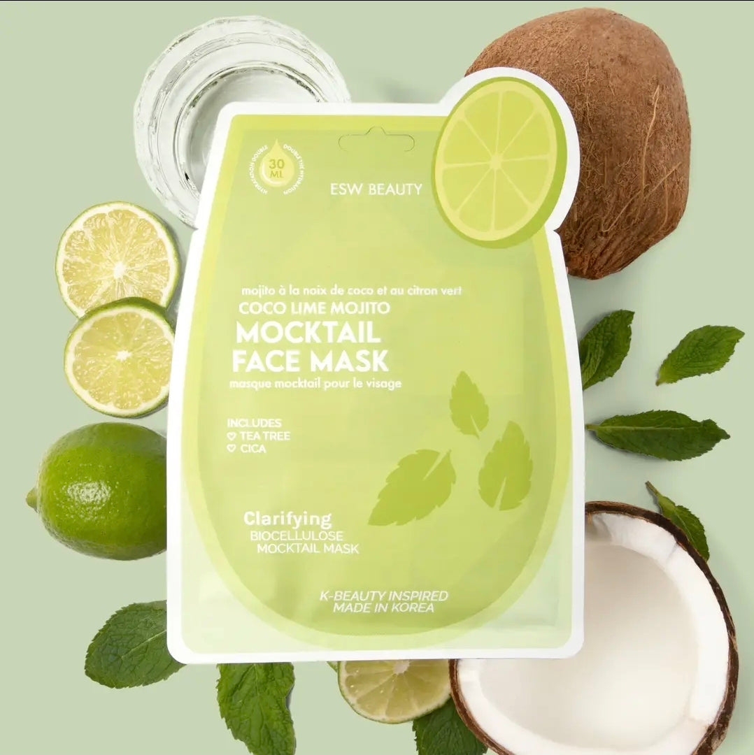 Coconut Lime Mojito Clarifying Biocellulose Mocktail Mask